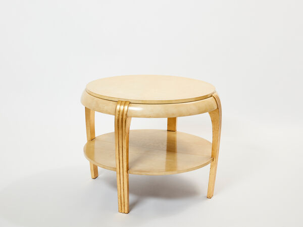 Table d’appoint parchemin dorure 1930s