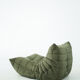 Togo Armchair and Pouf in Khaki wide Corduroy