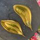 Two dishes, empty pocket vintage brass leaves