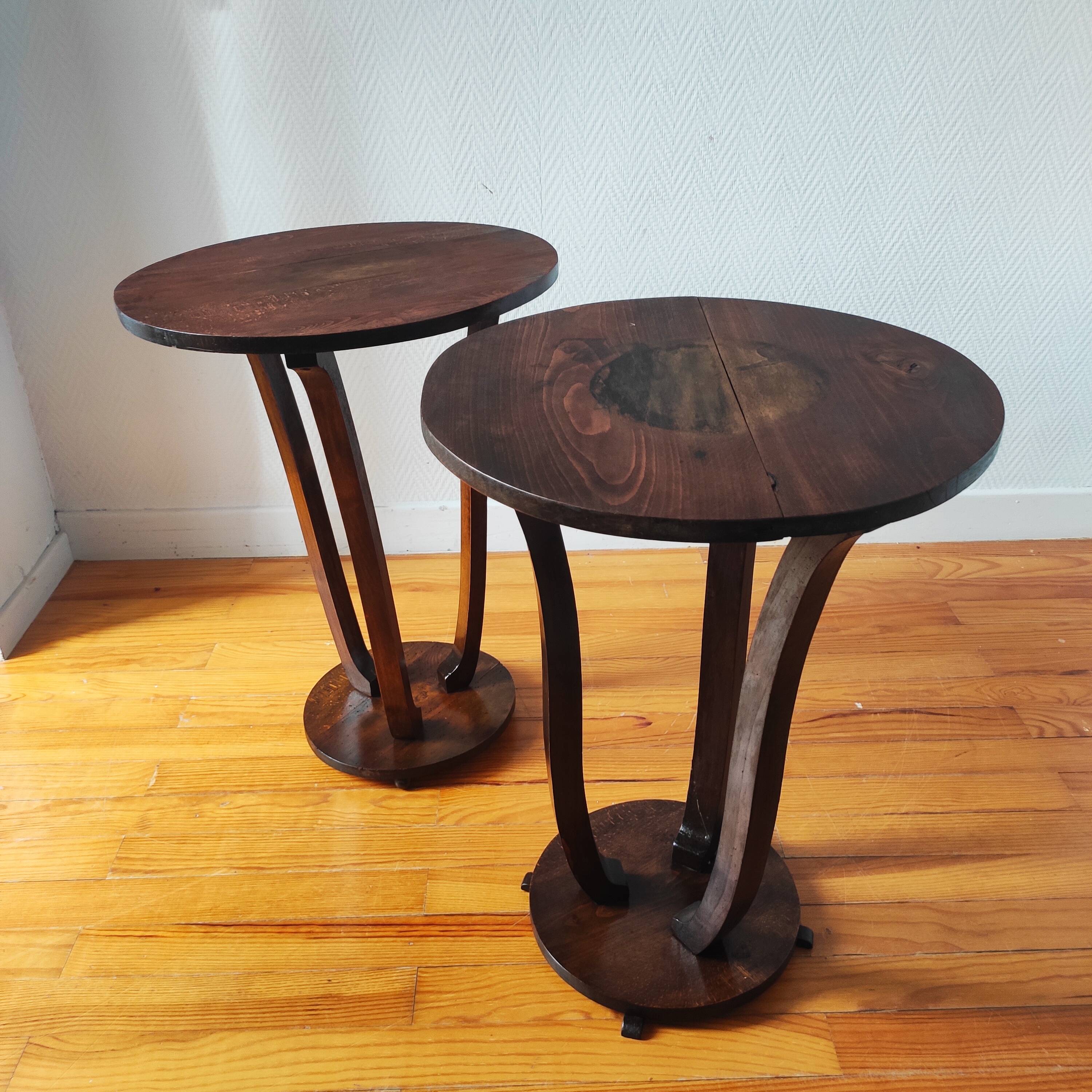 Paire de consoles Art déco en bois