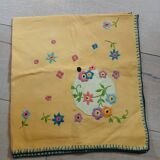 Small antique embroidered tea tablecloth