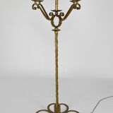 Lampadaire doré en fer forgé