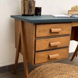 Scandinavian desk from the 1950s with compass legs.