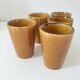 5 vintage caramel glazed stoneware cups, 70s crafts