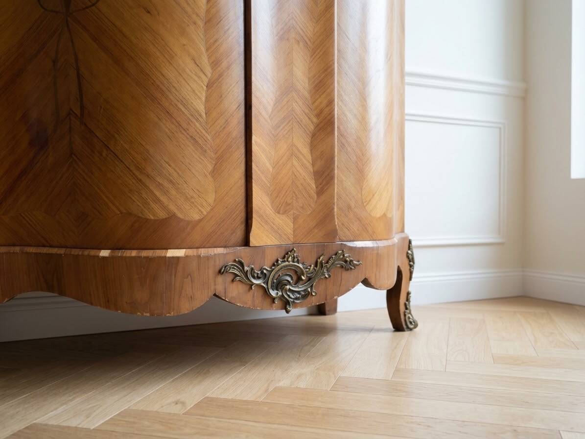 Louis XV wardrobe in floral marquetry and bronze.