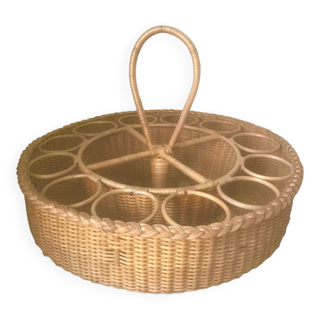 Porte-bouteille Vintage En Osier Rotin – Déco Rustique