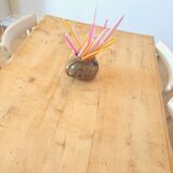 Art Deco sanded raw wood table