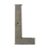Zinc "L" sign letter