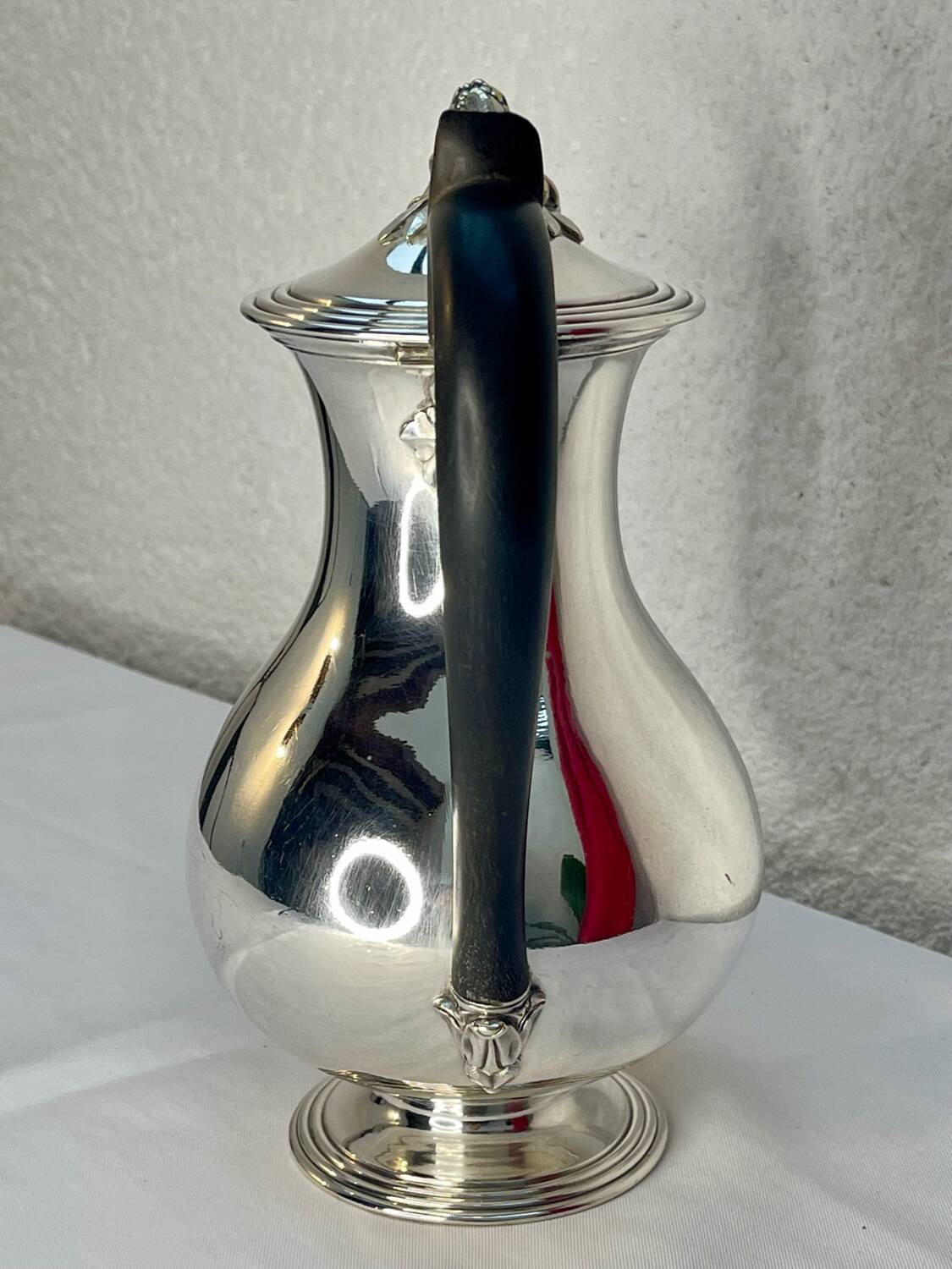 Christofle Silver-Plated Metal Coffee Pot with Blackened Wood Handle