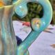 Charming turquoise and amber fluted ceramic – Atelier Le Brusc (Var)