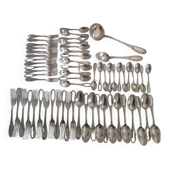 Cutlery set x12 silver metal cutlery Ercuis Artois 62 pieces