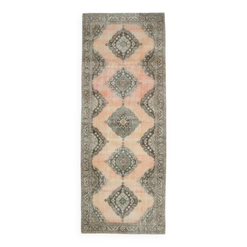 1960s Turkish hand-knotted runner rug 145x385