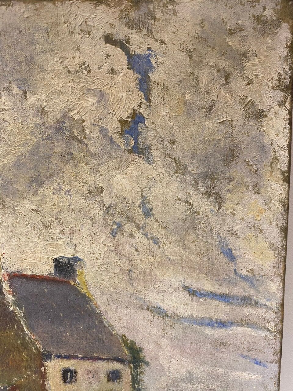 Tableau ancien , paysage breton xx siècle