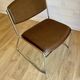 6 chrome sled armchairs Soudexvinyl brown vintage Skaï 70s