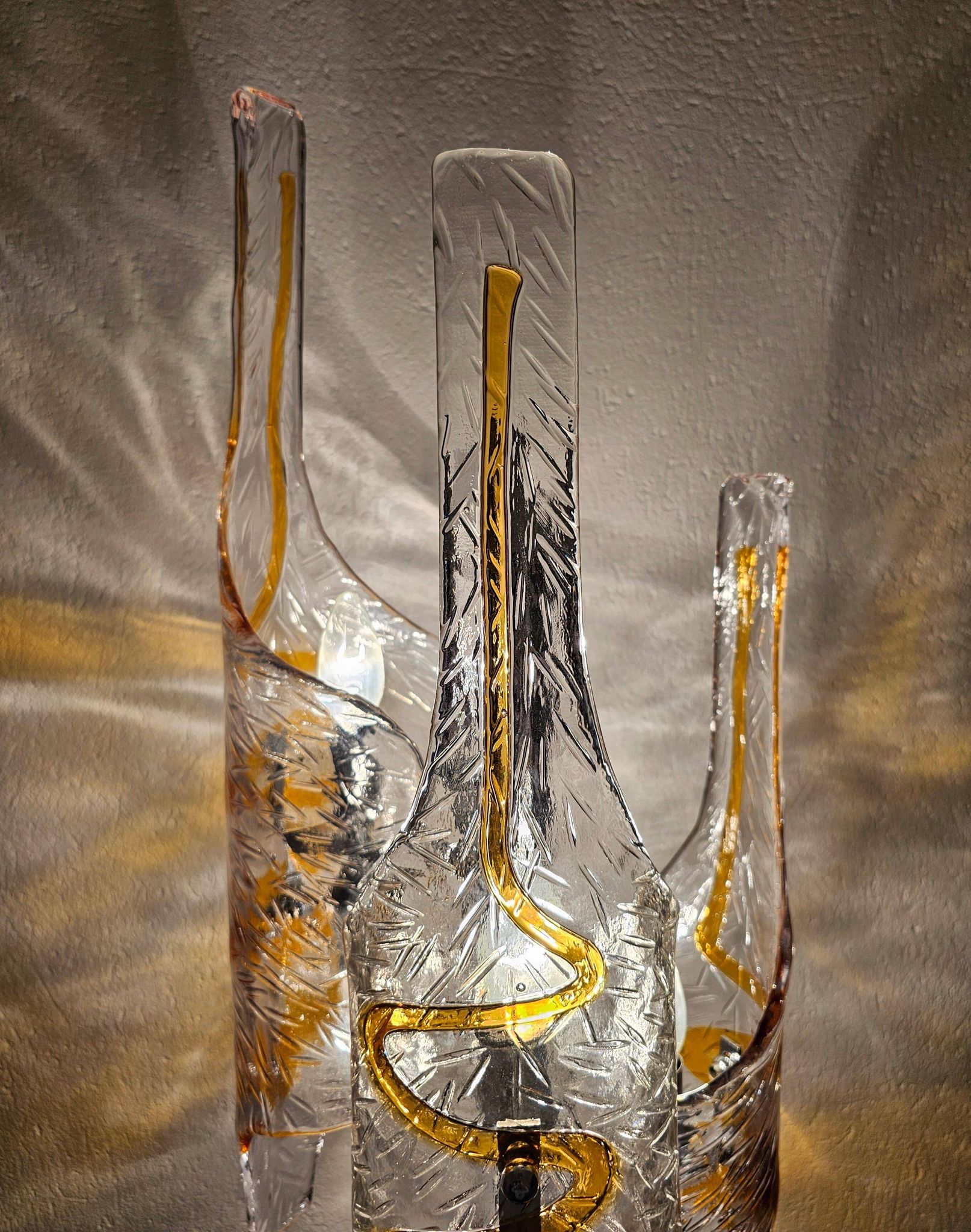 Mazzega floor lamp by Toni Zuccheri in Murano glass 1970s