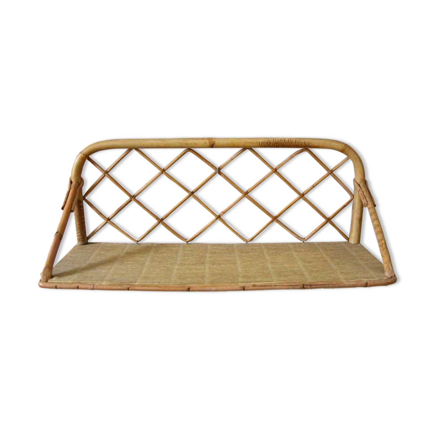 Rattan wall shelf