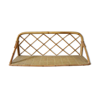 Rattan wall shelf