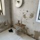 Vintage vinyl bedside side table
