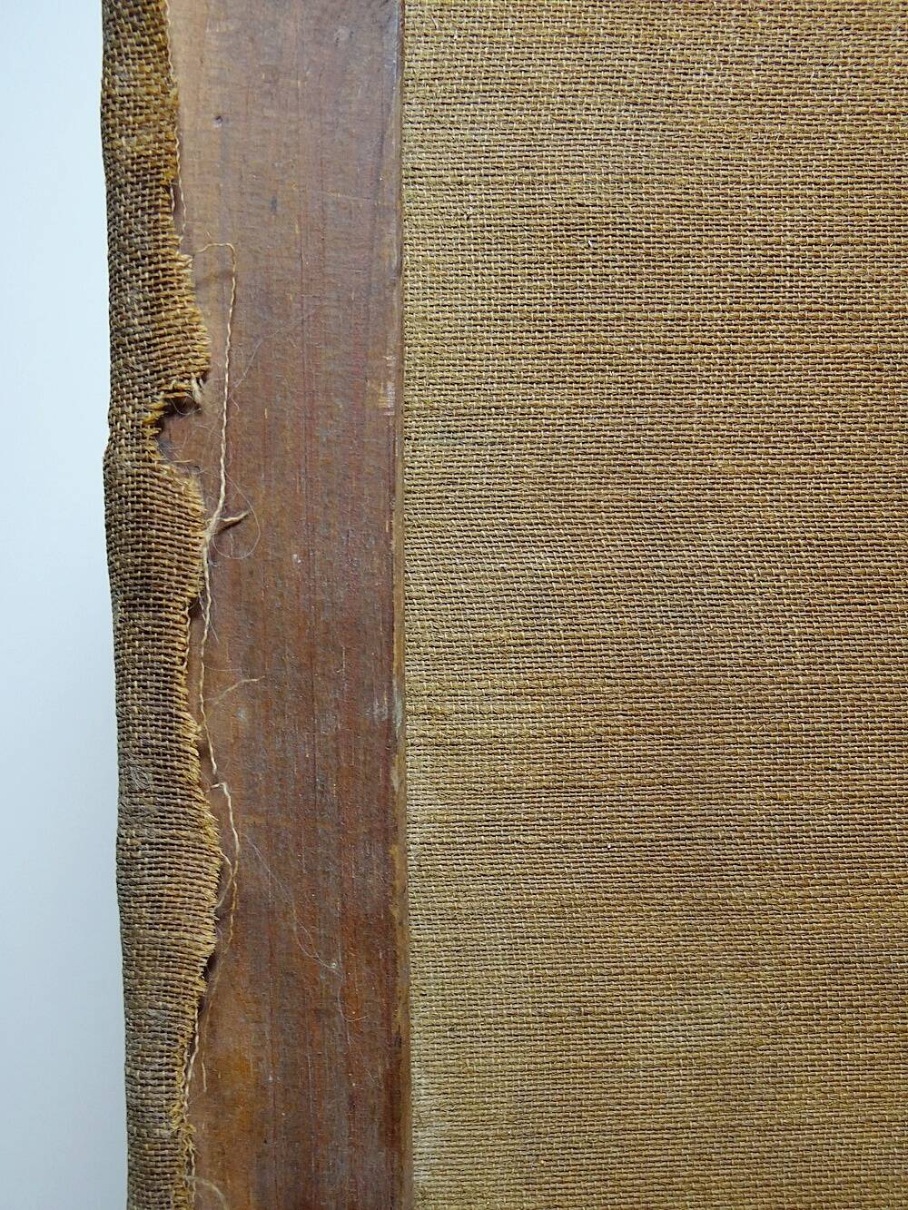 Large painting farm on pond old 19th century signature oil on linen canvas