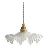 Vintage glass frilled/ruffled pendant