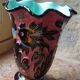 Vallauris vase signed Monaco with fish decoration