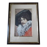 Tableau ancien portrait signé