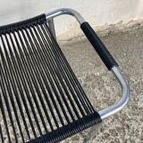 Black and chrome scoubidou stool