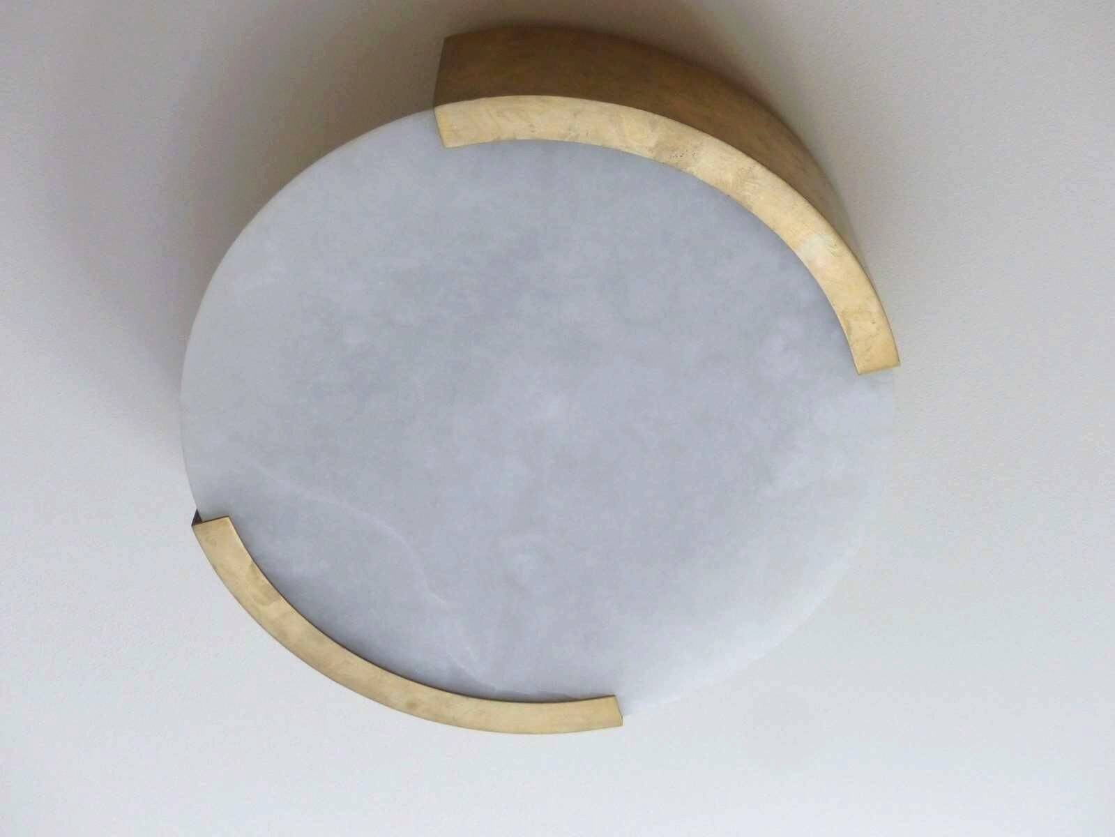 Large Melange ceiling light Brass & Natural Alabaster Kelly Wearstler