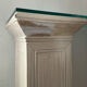 Console vintage en travertin, bois et verre