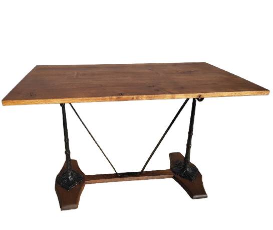 Table bistrot de Paris 1900 à colonnes Art Nouveau fonte