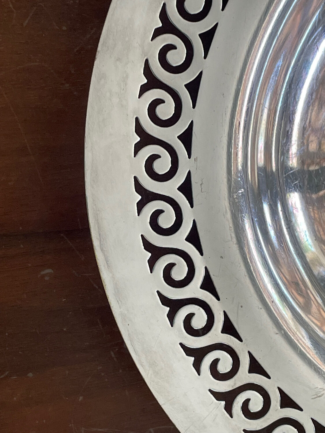 Art Deco silver metal dish