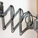 Grey Industrial Gooseneck Scissor Wall Lamp from Elektroinstala, 1960s