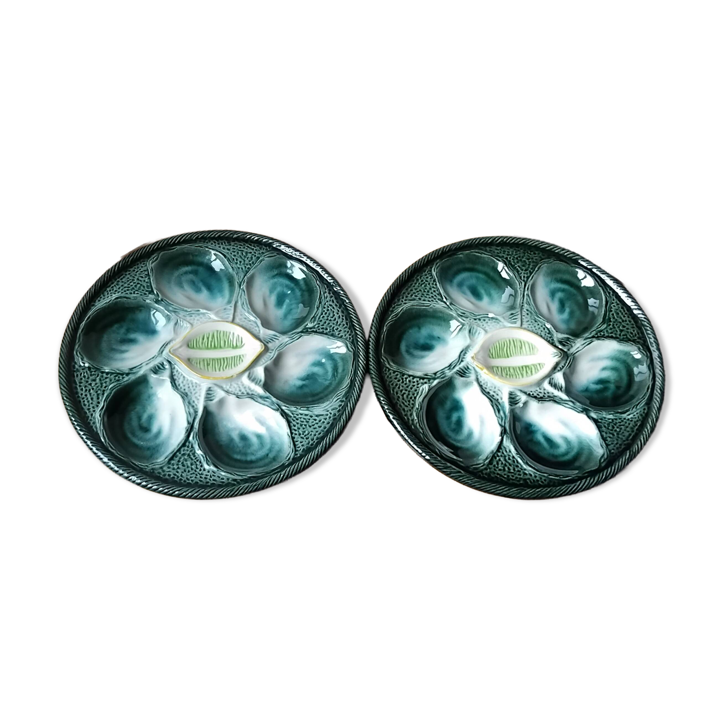 Set of Saint Clément oyster plates.