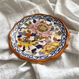 Gien earthenware plate with peony decoration