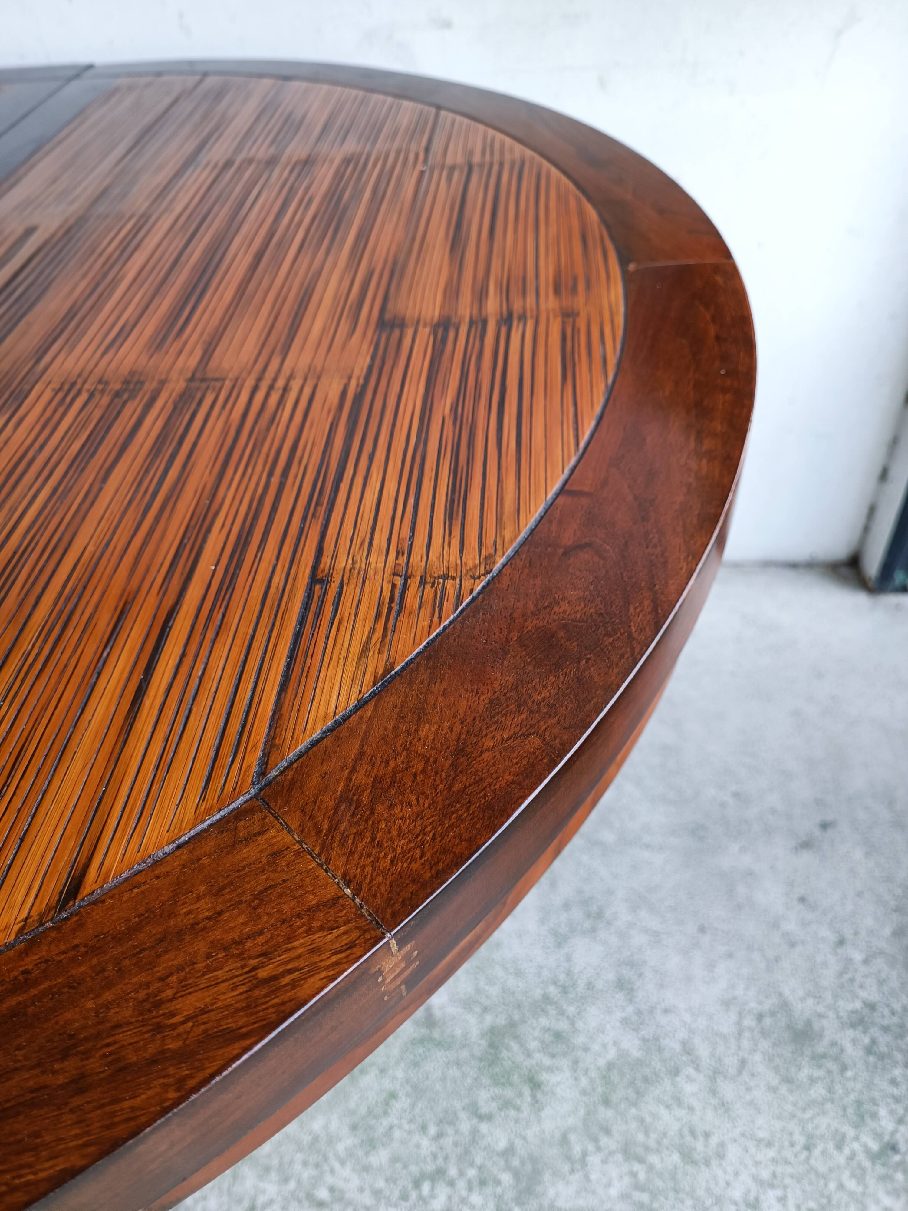 Round table + 4 chairs solid wood elm and bamboo set mag room furniture