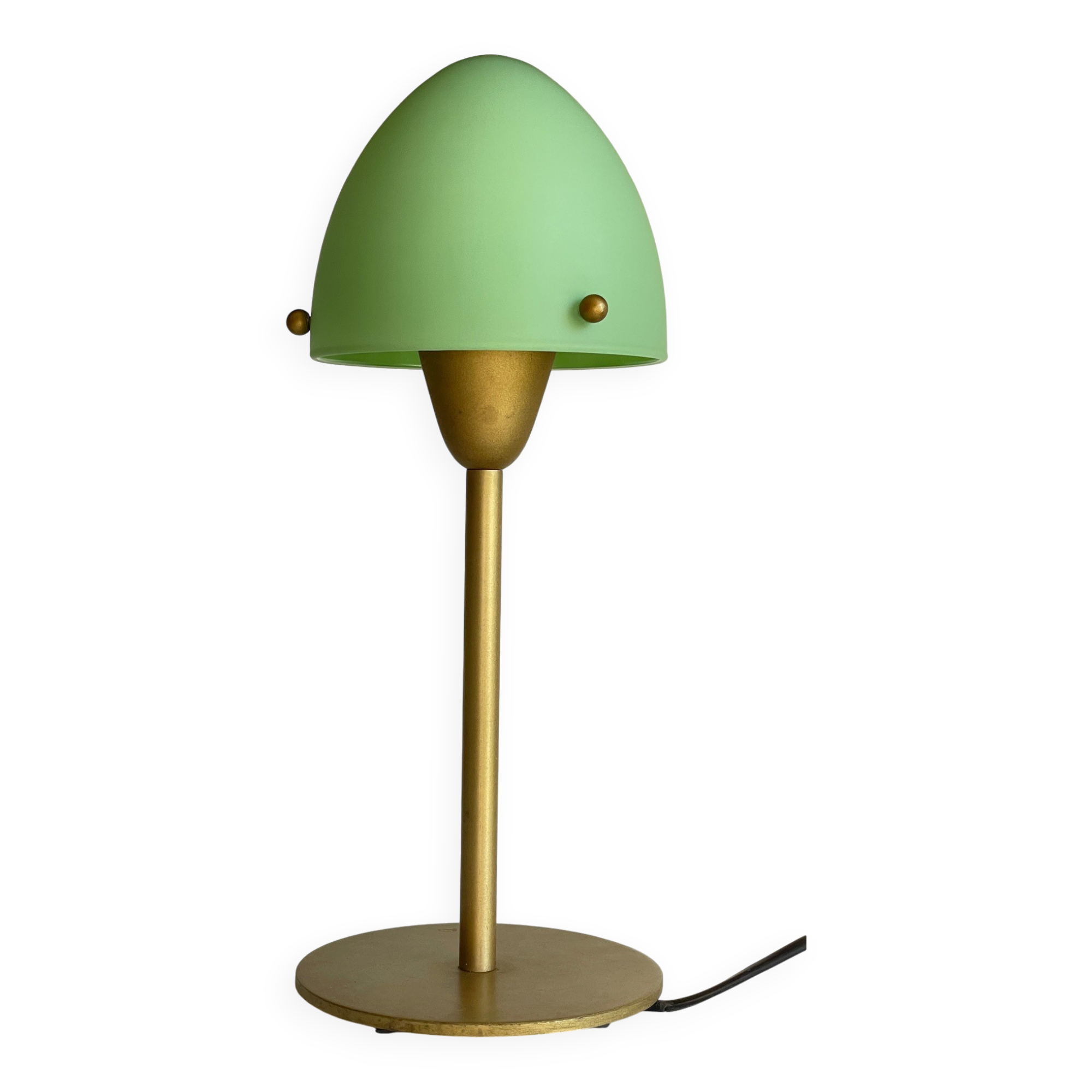 SCE mushroom lamp steel and vintage opaline glass