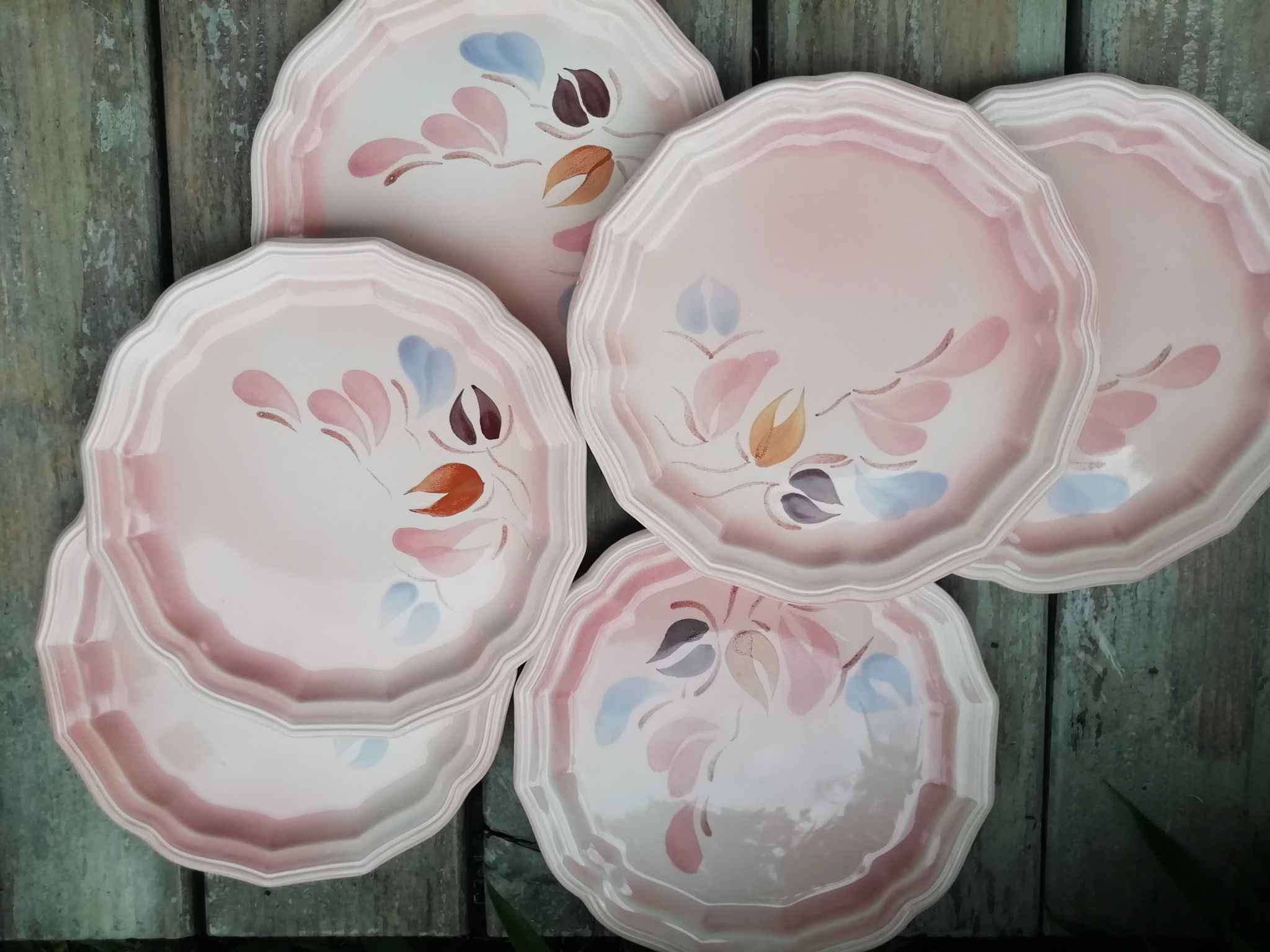 Lot de 6 assiettes à dessert salins
