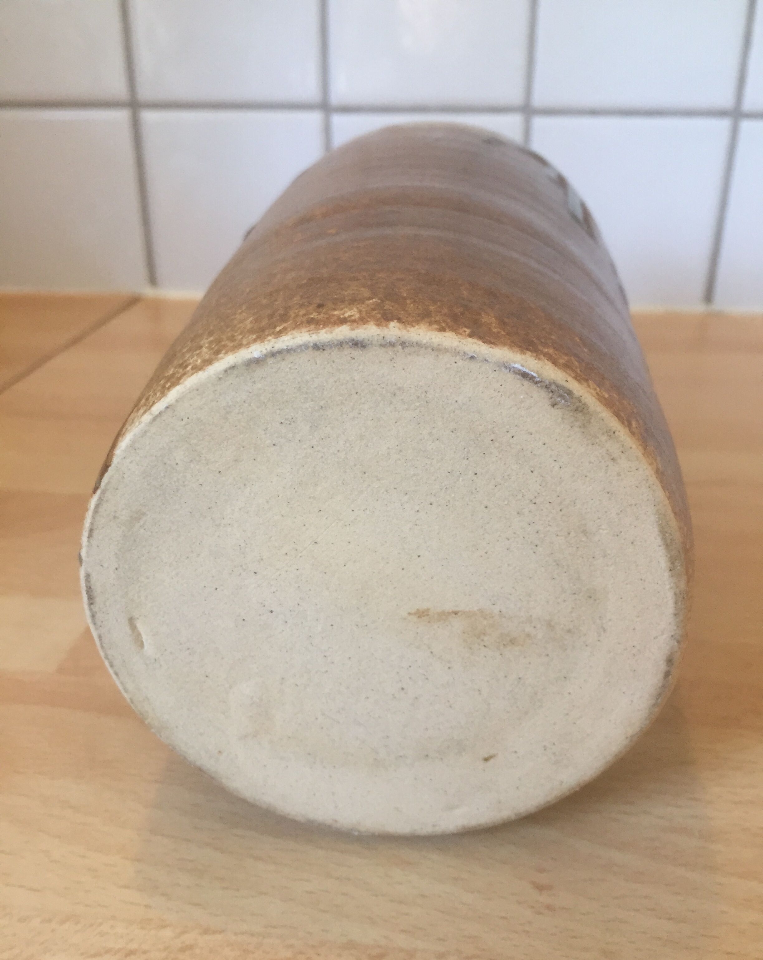 Bouteille, pichet, poterie, grès, art populaire vintage