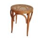 Thonet-style stool with caned seat
