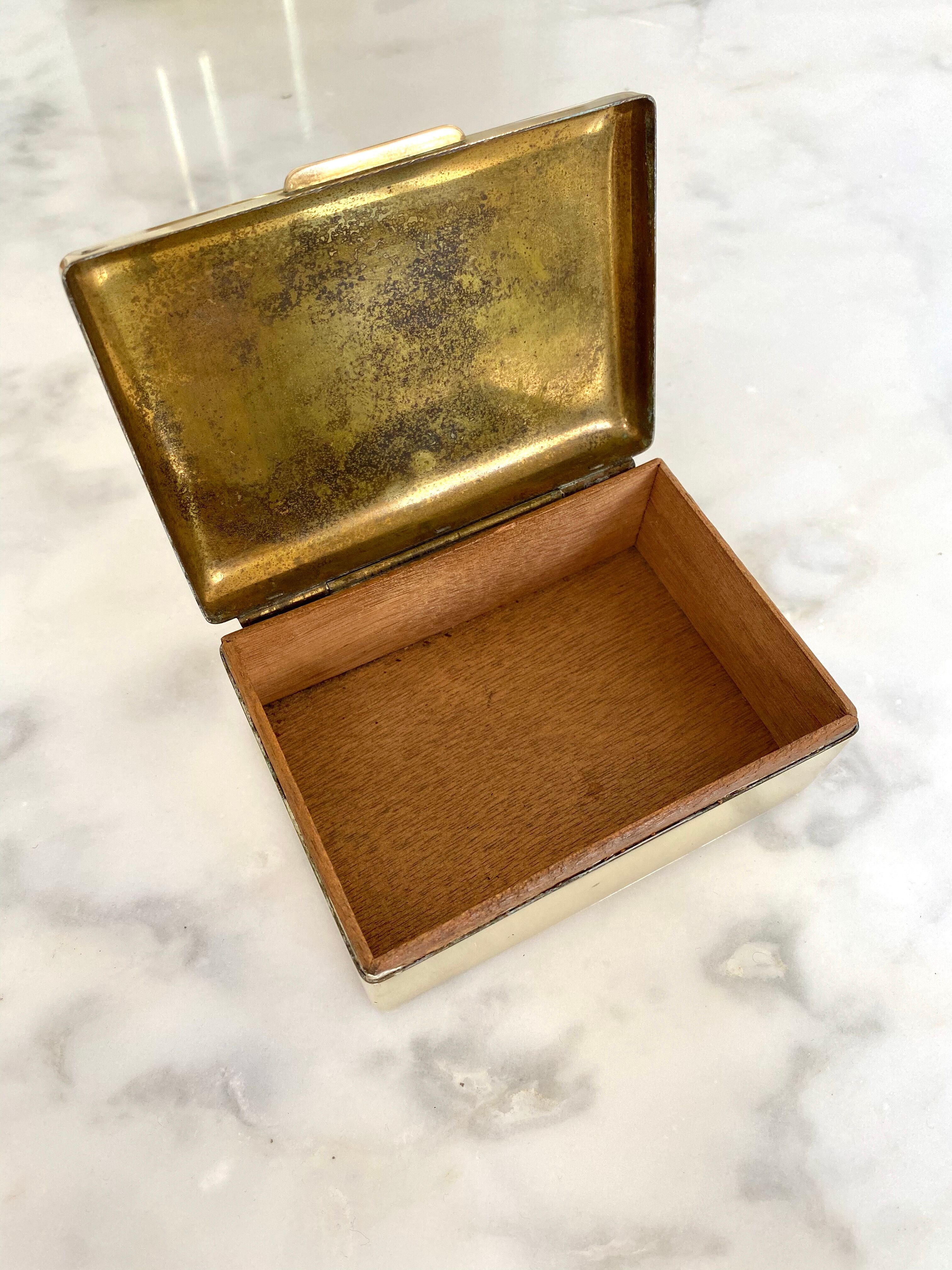 Old brass cigarette box