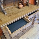 Saint Hubert oak cabinet with sculptures completely renovated