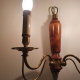 Paire de grandes appliques murales bougeoirs anciennes