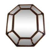 Miroir rotin octogonale 68 cm