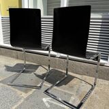 "Klass" designer chairs - wenge wood and chrome legs