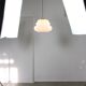Mid-century italian brass and opaline cloud pendant lamp