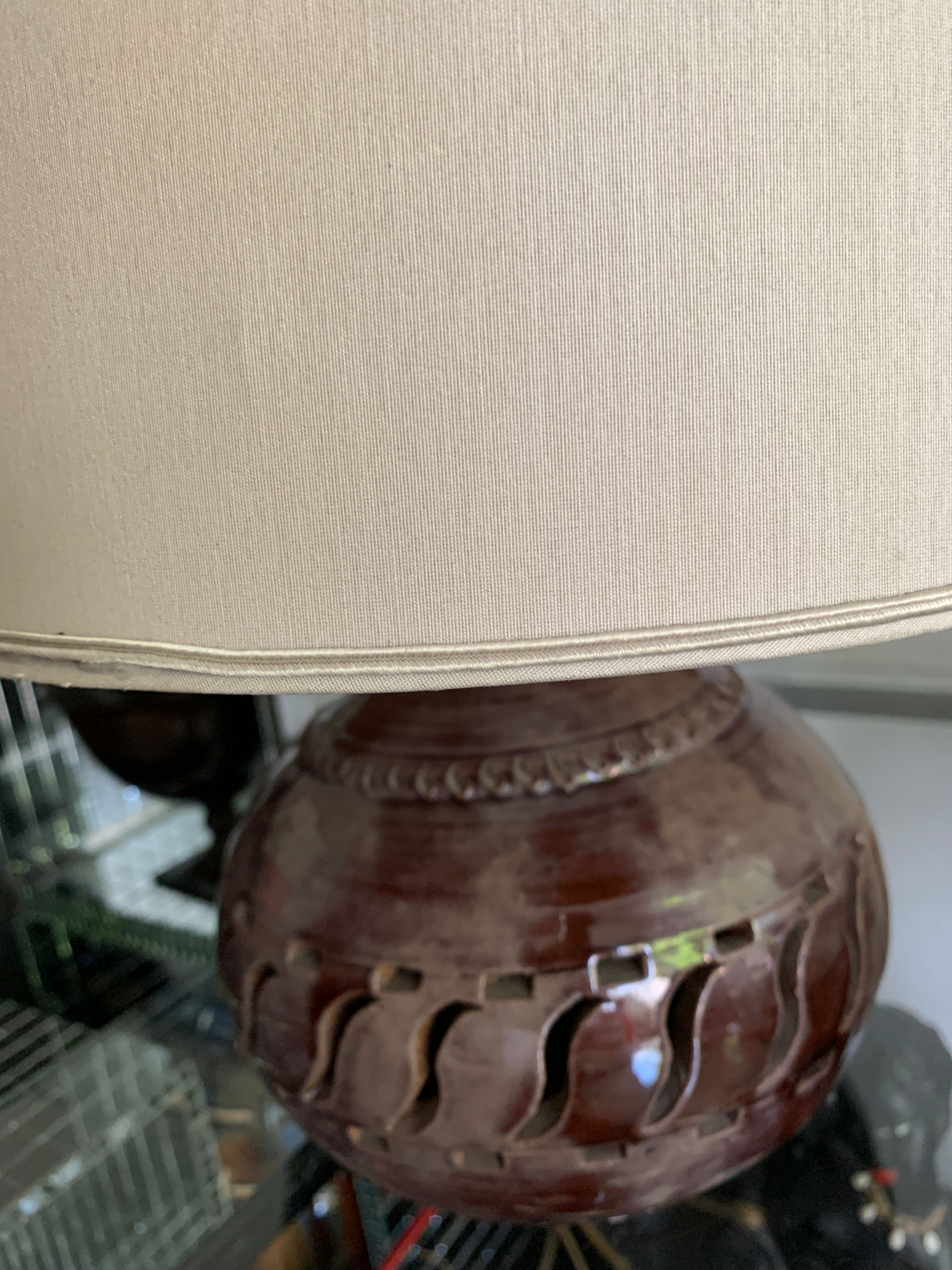Original openwork ceramic lampshade