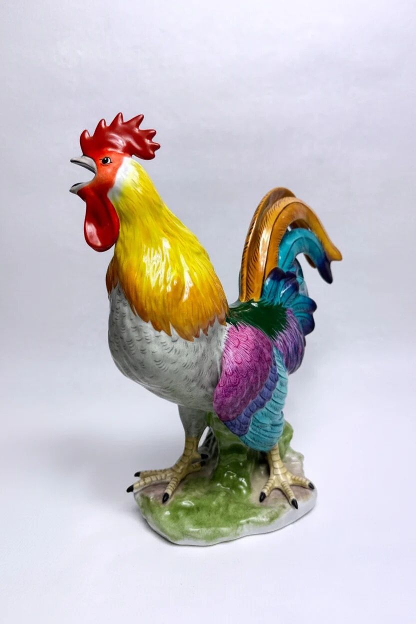 Limoges, large artistic porcelain rooster