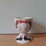 Coquetier en grès vintage sérigraphié made in korea