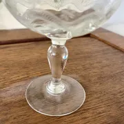 Champagne glasses coupe glasses set of 2 etched floral design crystal