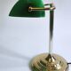French banker lamp made of green opaline glass.